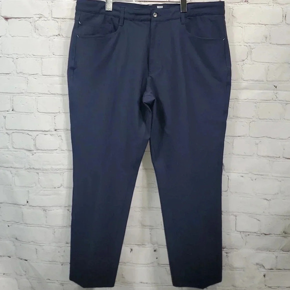 FootJoy Athletic Fit Flat Front Classic Club Navy Blue Golf Pants Men's Size 40 - Picture 1 of 16